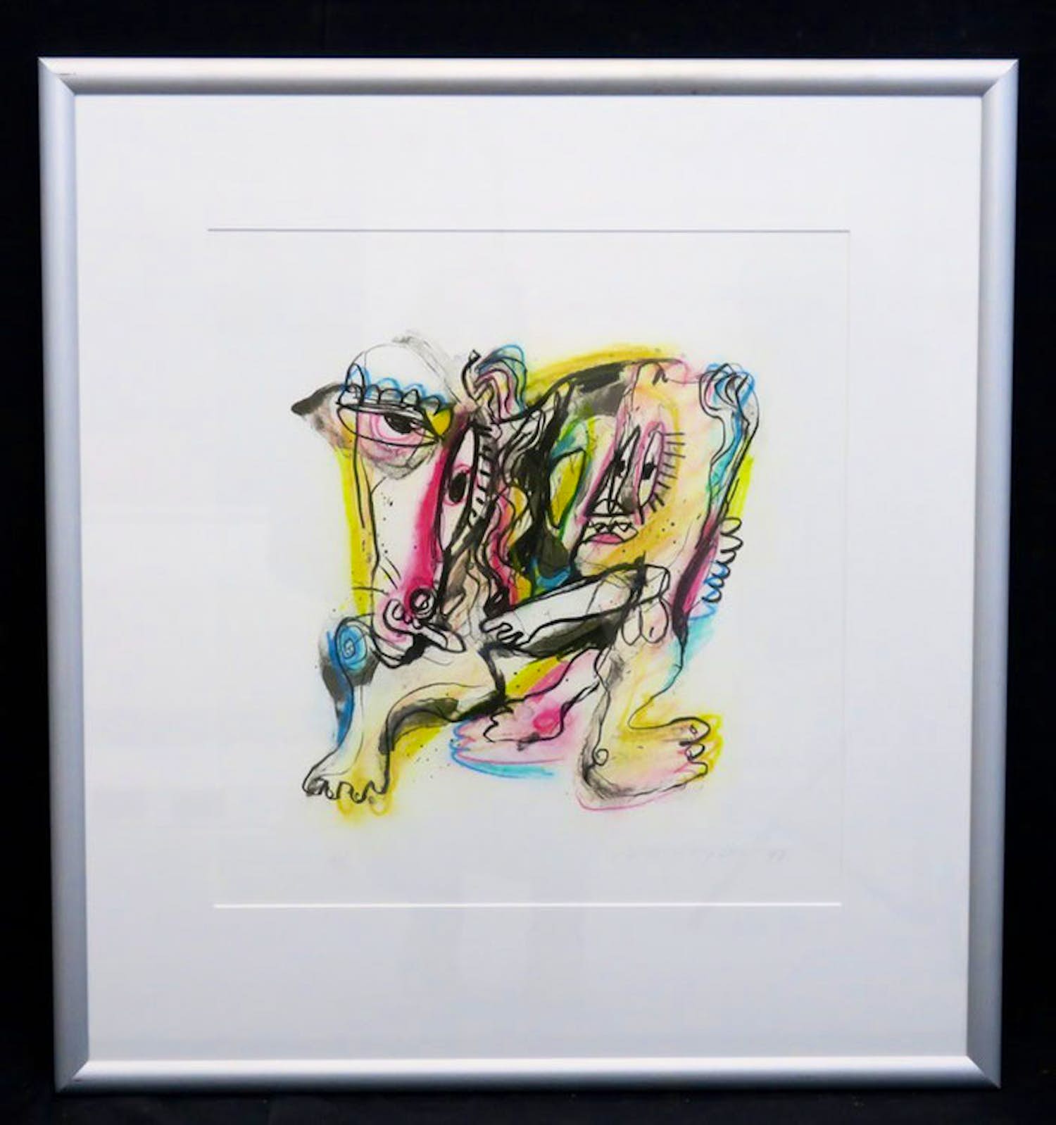 Henk Vierveijzer - "Abstracte compositie" - Zeefdruk op papier verkocht voor € 90!