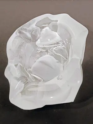 Val-Saint-Lambert - Brutalistisch sieradenschaaltje van mat kristal. kopen? Bied vanaf 64!