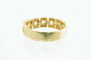 89-  Aparte 18Krt geel gouden Rolex stijl ring - iets verbogen - unisex model kopen? Bied vanaf 235!