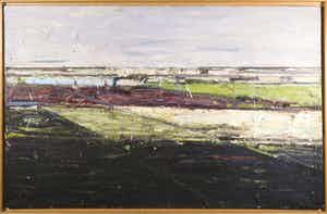 Peter Kempeneers - Olieverf op doek, Zijn eerste en zijn laatste woorden - Ingelijst (Groot) verkocht voor € 400!