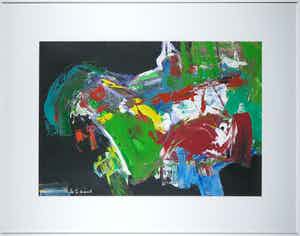 Jan te Wierik - Gemengde techniek op papier, Zonder titel - Ingelijst (Groot) verkocht voor € 350!