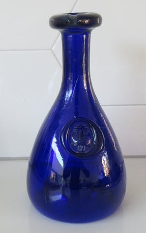 Holmegaard - Cobalt blauw Viking fles karaf ontwerp Ole Winther in 1955 kopen? Bied vanaf 36!