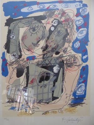 Kees Salentijn - Litho Kees Salentijn - zonder titel - in zware lijst - GAAF kopen? Bied vanaf 95!