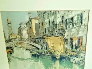 Hans Figura - Farb Radierung Aquatinta auf Seide Brücke in Venedig 50er Jahre handsigniert kopen? Bied vanaf 220!