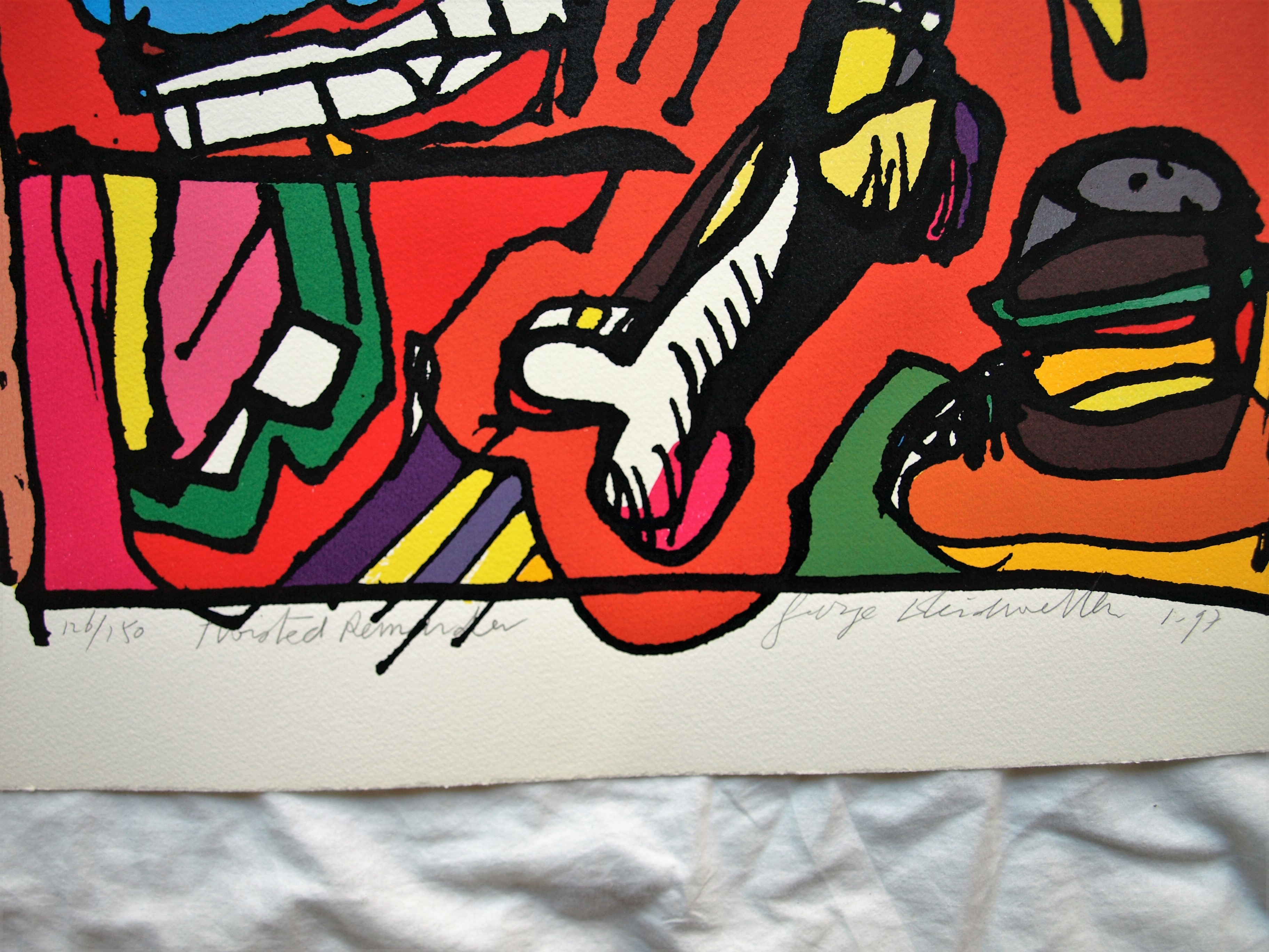 George Heidweiller - Zeefdruk op geschept papier , Twisted Reminder – gesigneerd – 1996 kopen? Bied vanaf 1!