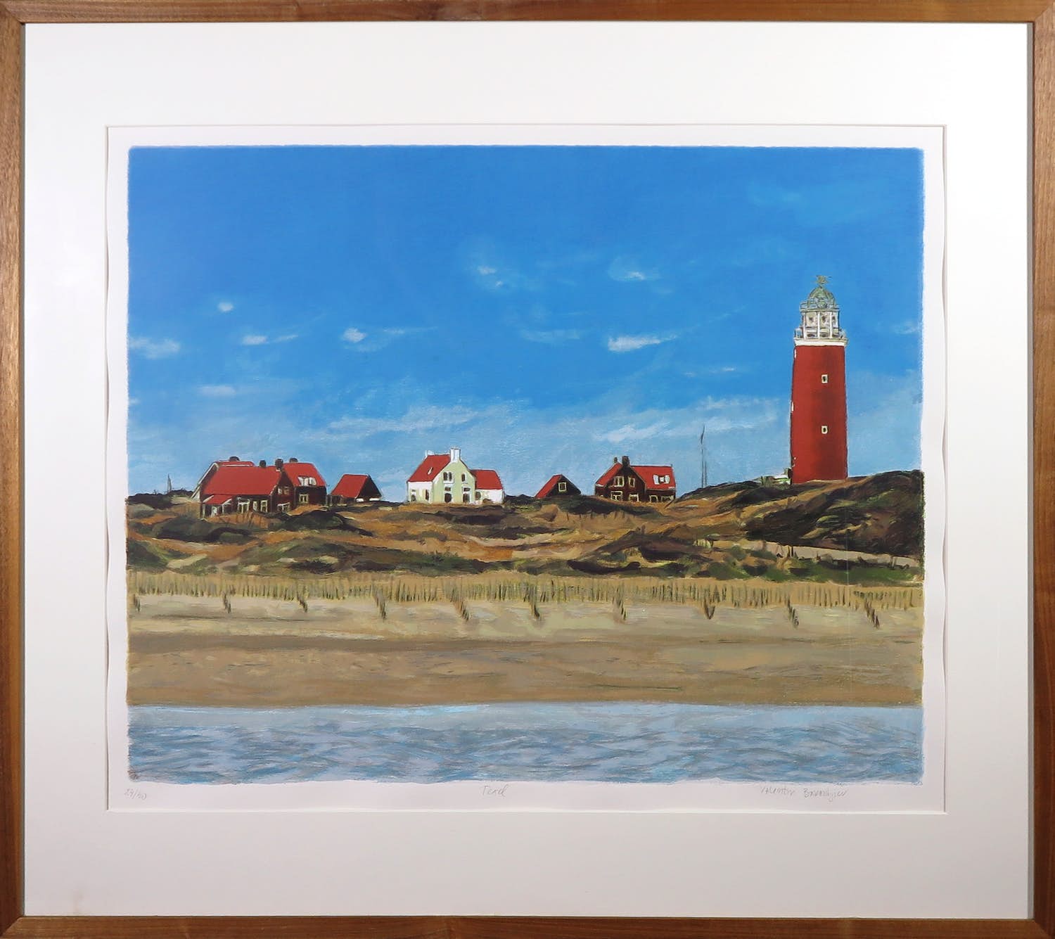 Valentin Bakardjiev - Zeefdruk, Texel - Ingelijst verkocht voor € 40!