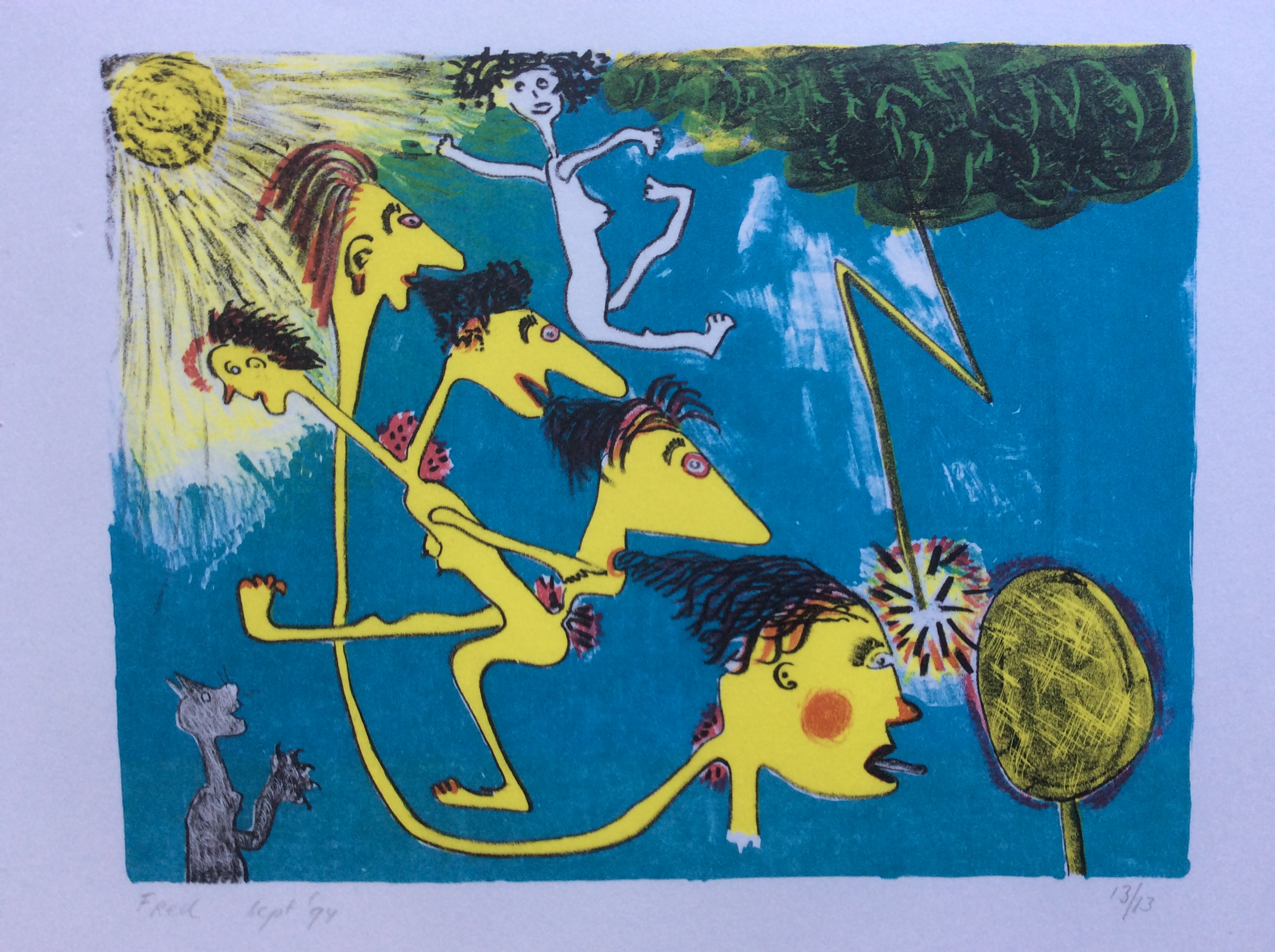 Niet of onleesbaar gesigneerd - surreële voorstelling - lithografie, kleine oplage kopen? Bied vanaf 1!