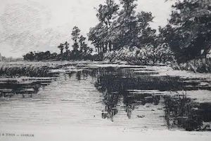 Elias Stark - Het Gein bij Abcoude, 1888 - ets kopen? Bied vanaf 45!