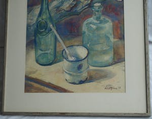 Klaas Pijlman - Aquarel , Stilleven – gesigneerd & ingelijst – Groot - 1963 kopen? Bied vanaf 75!