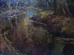 Henk Welther - Bosgezicht met water . kopen? Bied vanaf 70!