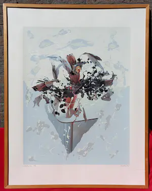 Ger van Elk - Pale London Blue, zeefdruk op fotolitho (ingelijst, groot!) kopen? Bied vanaf 395!