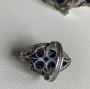 Zilver - Armband met ring - 925 - Lapis Lazuli - filigrain kopen? Bied vanaf 70!