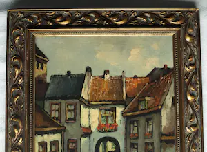 Herman Ansingh - Olieverf op paneel , Oude vrouw in straatje bij poort – Lijst, 64½ x 54½ cm kopen? Bied vanaf 1!