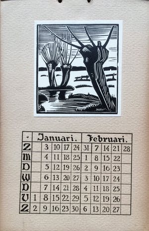 Han Krug - Jaarkalender 1943 met houtsneden - Wieringen kopen? Bied vanaf 50!