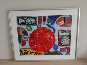 Corneille - Grote zeefdruk - Cobra abstractie - prachtig ingelijst kopen? Bied vanaf 450!