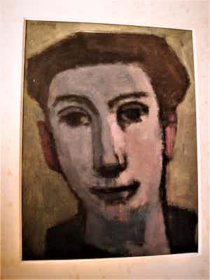 Jan Battermann - Amsterdam 1954 -Ingetogen olieverf "Zelfportret in avondsfeer" gesigneerd verkocht voor € 30!