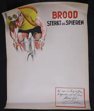 Niet of onleesbaar gesigneerd - Affiche, Brood sterkt de spieren kopen? Bied vanaf 1!