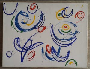 Gillis van Oosten - Abstract. Vrolijke kleurrijke figuren. kopen? Bied vanaf 129!