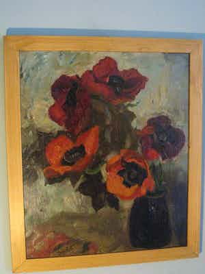 Piet van Wijngaerdt - grote papavers in vaas verkocht voor € 300!