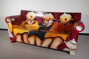 Theo Broeren - Acryl op kunststof, Bank (Zeer groot) verkocht voor € 1!