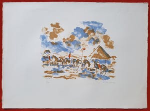 Friso ten Holt - Ruiters in landschap, litho kopen? Bied vanaf 50!
