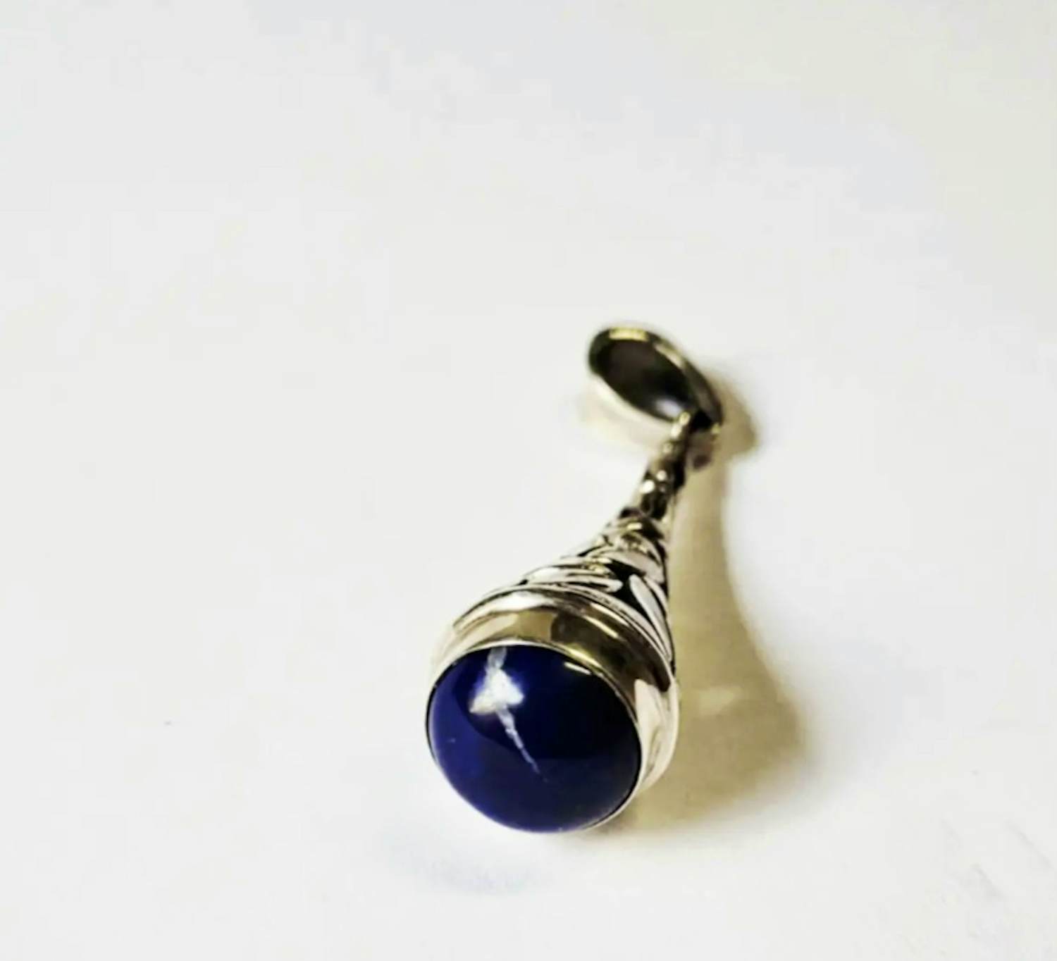 Zilveren Byzantijnse Bungel hanger , met lapis lazuli kopen? Bied vanaf 70!