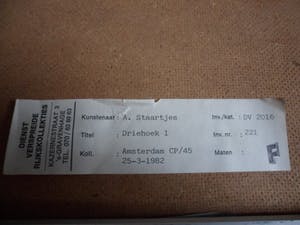 Anton Staartjes - Gemende techniek op papier, titel, "Driehoek 1". kopen? Bied vanaf 20!