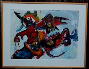 Jan te Wierik - Ingelijste gouache - 1991(groot werk!) kopen? Bied vanaf 1199!