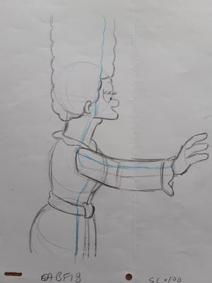 Matt Groening - originele productie tekening, The Simpsons, Marge + COA kopen? Bied vanaf 100!