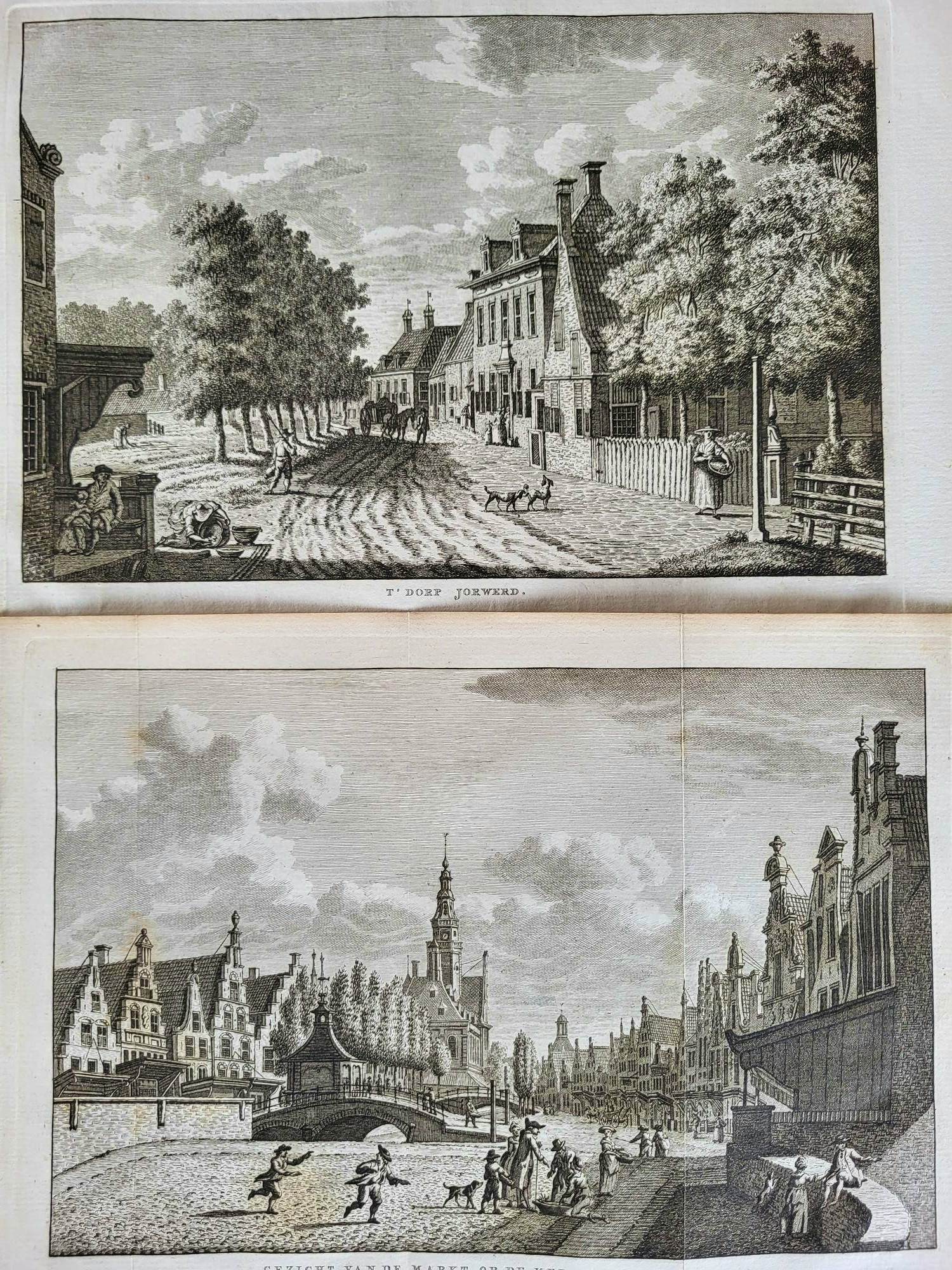 Carel Frederik Bendorp (I) - Gezicht van de Markt op de kerk te Bolswerd en 't dorp Jorwerd. kopen? Bied vanaf 65!