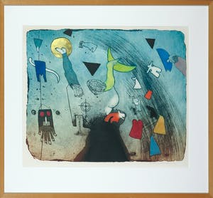 Michel van Overbeeke - Kleurenets met bladgoud, In the air - Ingelijst kopen? Bied vanaf 50!