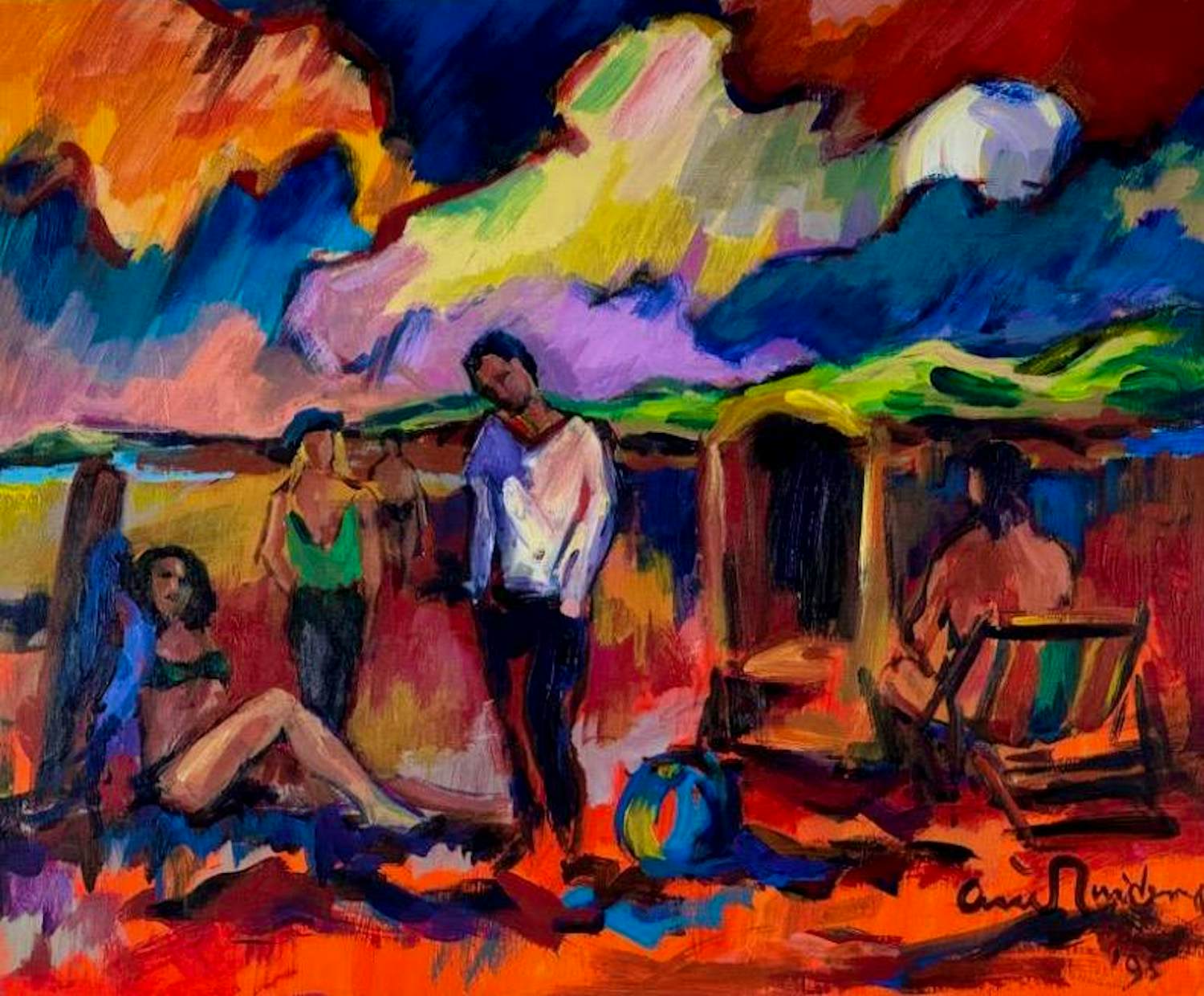 Arie Zuidersma - Acryl op doek: Terschelling - 1995 kopen? Bied vanaf 1500!