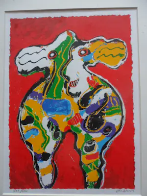 Peter Diem - Zeefdruk, Bonte koe kopen? Bied vanaf 45!