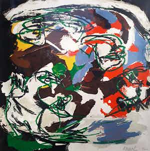 Karel Appel - Storm, litho (mooi ingelijst) verkocht voor € 895!