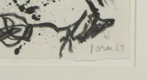 Asger Jorn - Litho en aquarel, Zonder titel - Ingelijst kopen? Bied vanaf 300!