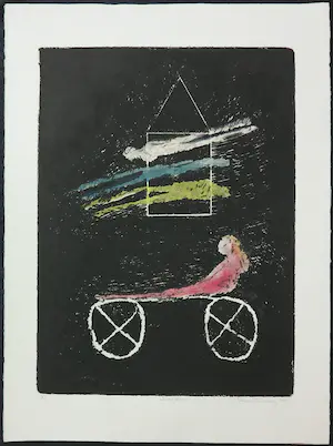 Rachel Friedberg - Aquatint, Remen Remces - Ingelijst kopen? Bied vanaf 1!