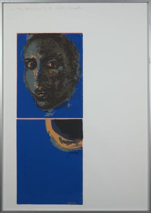 Mulugeta Tafesse - Zeefdruk, The blue-look II - Ingelijst kopen? Bied vanaf 1!