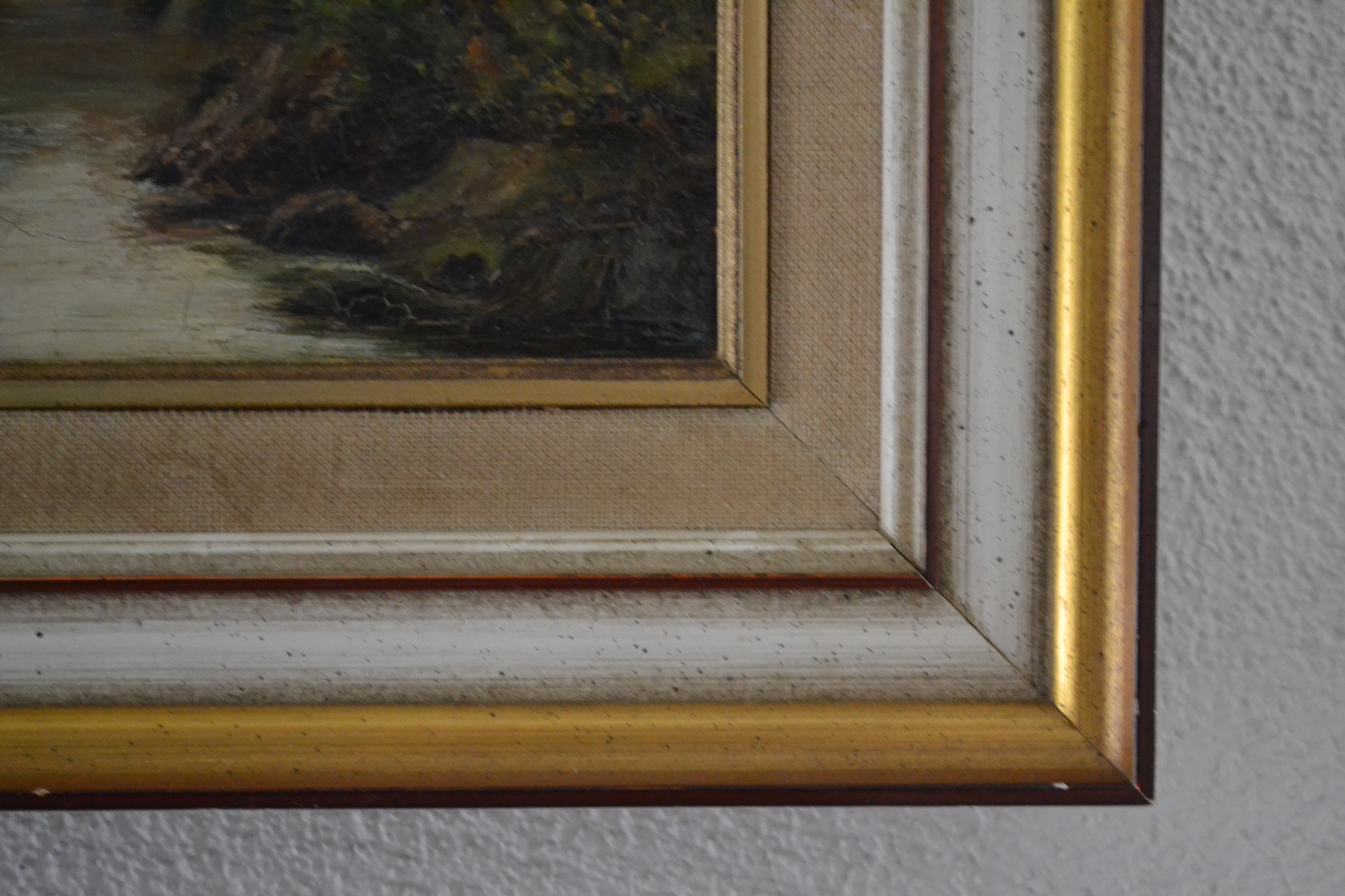 Niet of onleesbaar gesigneerd - Boslandschap met beekje - Olieverf op doek. kopen? Bied vanaf 1!