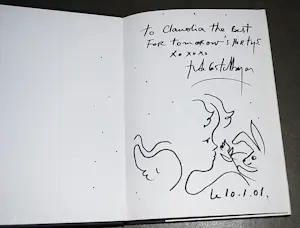 Jean-Charles de Castelbajac - tekening met opdracht van deze modeontwerper kopen? Bied vanaf 125!