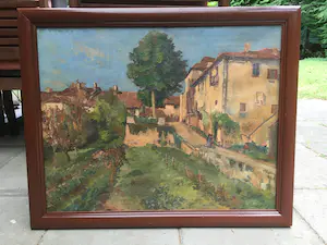 Niet of onleesbaar gesigneerd - Zuid Frans of Italiaans dorpje met moestuin, boomgaard kopen? Bied vanaf 1!