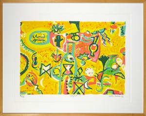 Gertie Janssen - Zeefdruk, Labyrint I - Ingelijst kopen? Bied vanaf 20!