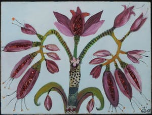 Claire Duval - Gemengde techniek op doek, Tige de Fleurs kopen? Bied vanaf 70!