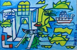 Hannes Kuiper - Acryl op doek, Zonder titel VI - Ingelijst kopen? Bied vanaf 100!