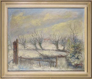 Niet of onleesbaar gesigneerd - Olieverf op doek, Knotwilgen in de winter - Ingelijst kopen? Bied vanaf 1!