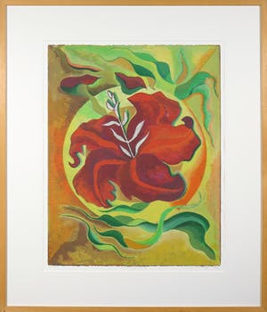 Jan van Delft - Zeefdruk, Morning glory III - Ingelijst kopen? Bied vanaf 1!