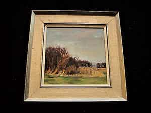 Selma Timmerman - finalist Prix de Rome 1979 - olieverf "Landschap bij Assendelft" gesigneerd verkocht voor € 10!