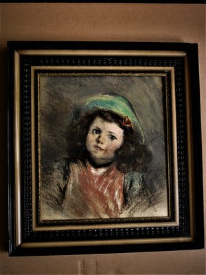 Jan Bleys - Charmant omstreeks 1900 geschilderd portret "Meisje met Hoed" gesigneerd kopen? Bied vanaf 10!