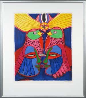 Corneille - Zeefdruk, Splendeur des Tropiques - Ingelijst verkocht voor € 250!