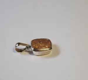 Nieuw zilveren Hanger, met Natuurlijke, sprankelende, gouden zonnesteen kopen? Bied vanaf 70!