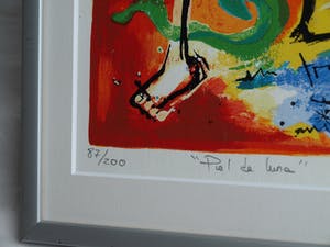 Angeles Nieto - 2-Luik , 2 zeefdrukken , Piel de Luna (‘Vriendschap’) – ingelijst - 2005 kopen? Bied vanaf 100!